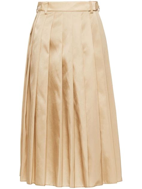 prada white pleated skirt|prada nylon skirt.